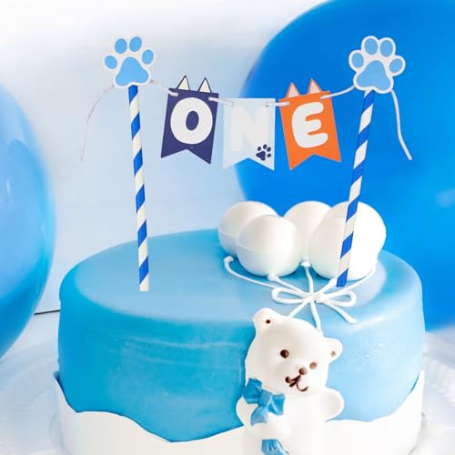 Blue Dog One Cake Topper