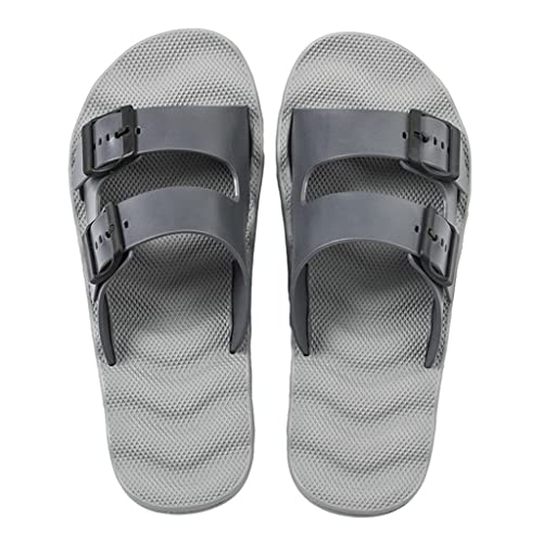 Men Indoor Home Slippers Soft House Shoes Guest Slides Sleepers Slipper Room Bedroom Comfortable Lightweight(Gray,42)
