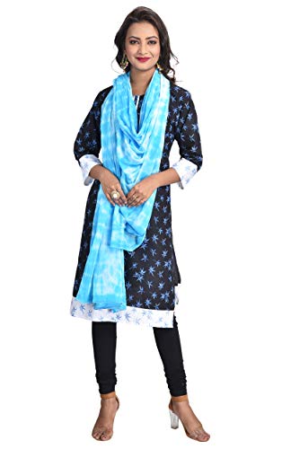 Image of Women's Pure Cotton Traditional Authentic Shibori Tie Dye Dupatta Chunni