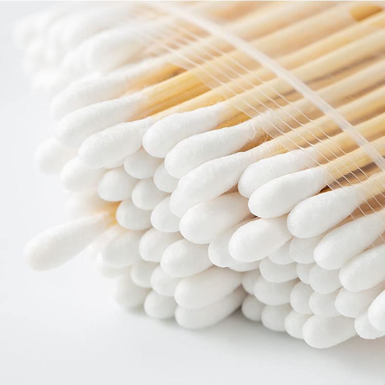 150 Pieces Wooden Ear Cleaning Buds Double Tip Cotton Swabs Ear Wax Cleaner Multipurpose Personal Care Buds Pack of 2 (2 * 75 Sticks) 1