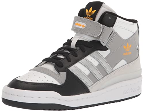 adidas Originals Forum Mid Sneaker, Cloud White/Black/Crew Yellow, 4.5 US Unisex Big Kid
