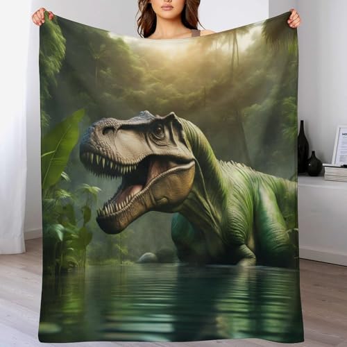 Couverture douce et chaude dinosaure avec impression numérique 3D premium