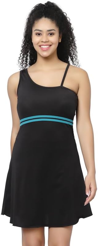 CUKOO Padded Black One Shoulder Swimwear…