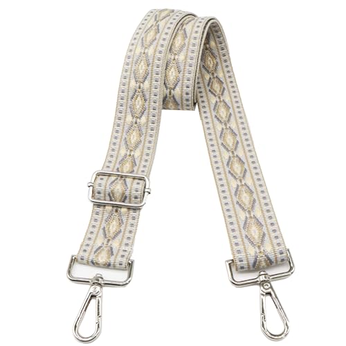 Image of LEMEDE Purse Strap Adjustable Replacement Crossbody Bag Straps Retro Jacquard Embroidery Shoulder Straps for Shoulder Bag