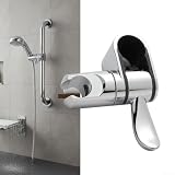 Supporto per soffione doccia girevole a 360° per barre da 32 mm, staffa in ABS senza trapano con cuscinetti in gomma, supporto regolabile in argento per anziani