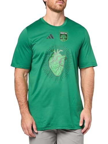adidas Men's Austin FC Pre-Game Short Sleeve T-Shirt, Kelly/Austin Fc, Small/Tall