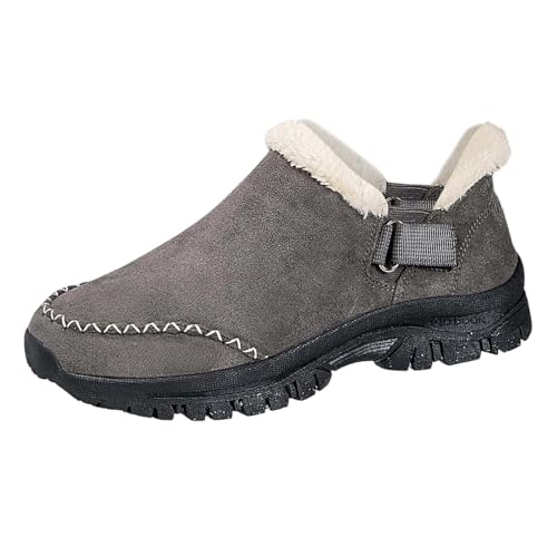 Botas de invierno para mujer, forradas cálidas, botas térmicas planas, botas de nieve cálidas, botas de tobillo, antideslizantes, para exteriores, botas de invierno, botas cortas hasta el tobillo