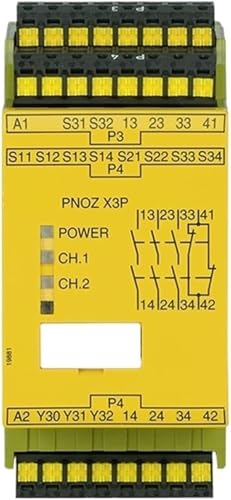 Module d'arrêt d'urgence PNOZ X3P 777310 avec fixation rail DIN pour la sécurité des machines
