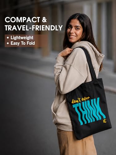Image of DOODLE Premium Canvas Tote Bag for Women with Zip and Inner Pocket for Shopping, Office, Travel and Daily Use