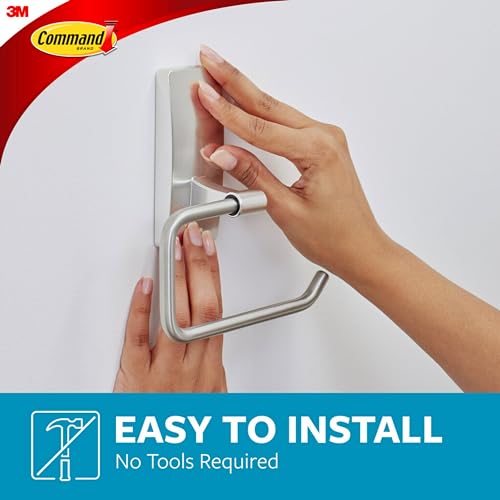 image for Command Toilet Paper Holder Satin Nickel with Water Resistant Command 