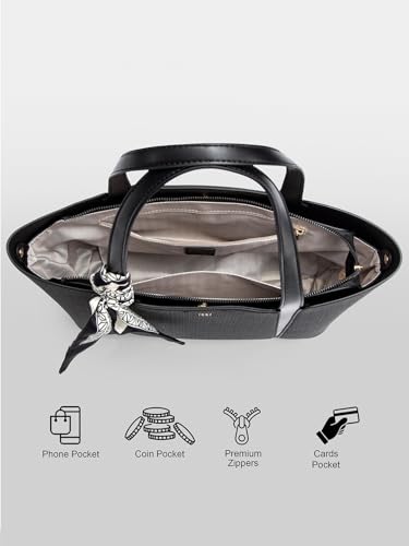 Image of ITTI Capri Tote for Women | Lightweight Three-Compartment Tote Bag with Elegant Scarf Design | Large Capacity Work & Daily Use Bag