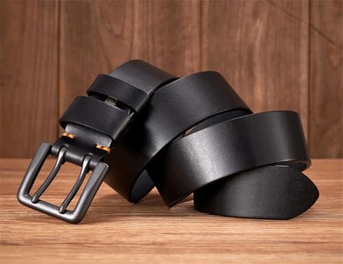Men’S 4.3Cm Thick Genuine Leather Double Pin Buckle Fashion Luxury Designer Belt Solid Strap For Everyday Wear With Jeans4