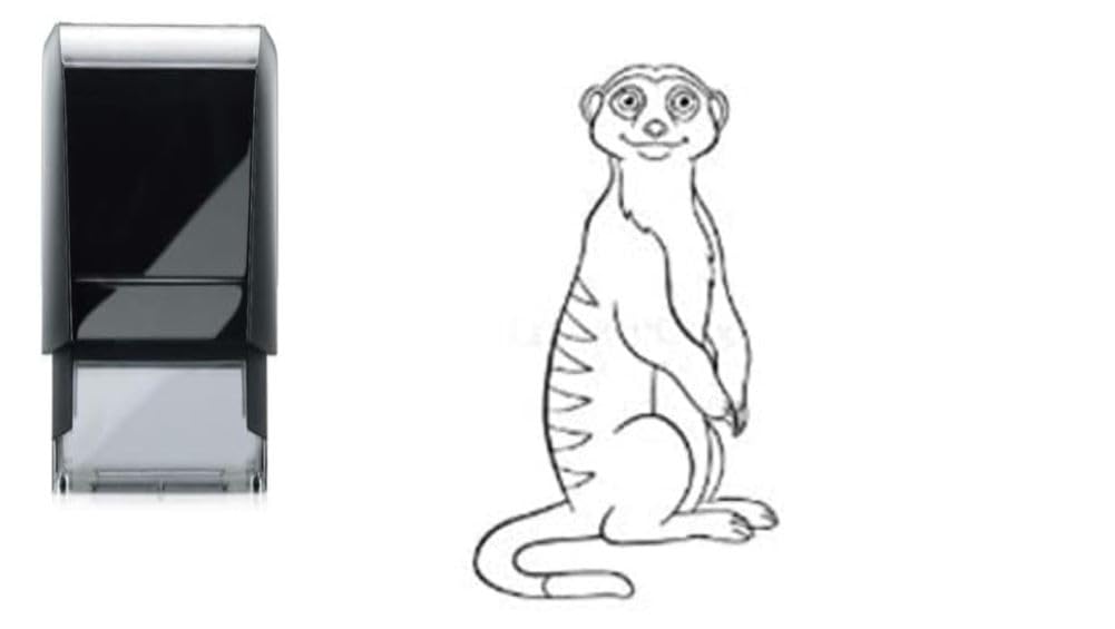 Loyalty Stamp - Meerkat - 11mm self Inking Black Ink Ideal for Loyalty Cards - with Spare Replacement Ink pad Included