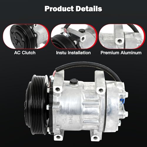 Image of AC Compressor w /Clutch for Peterbilt 337 6.7L 2010-2015,2017-2019