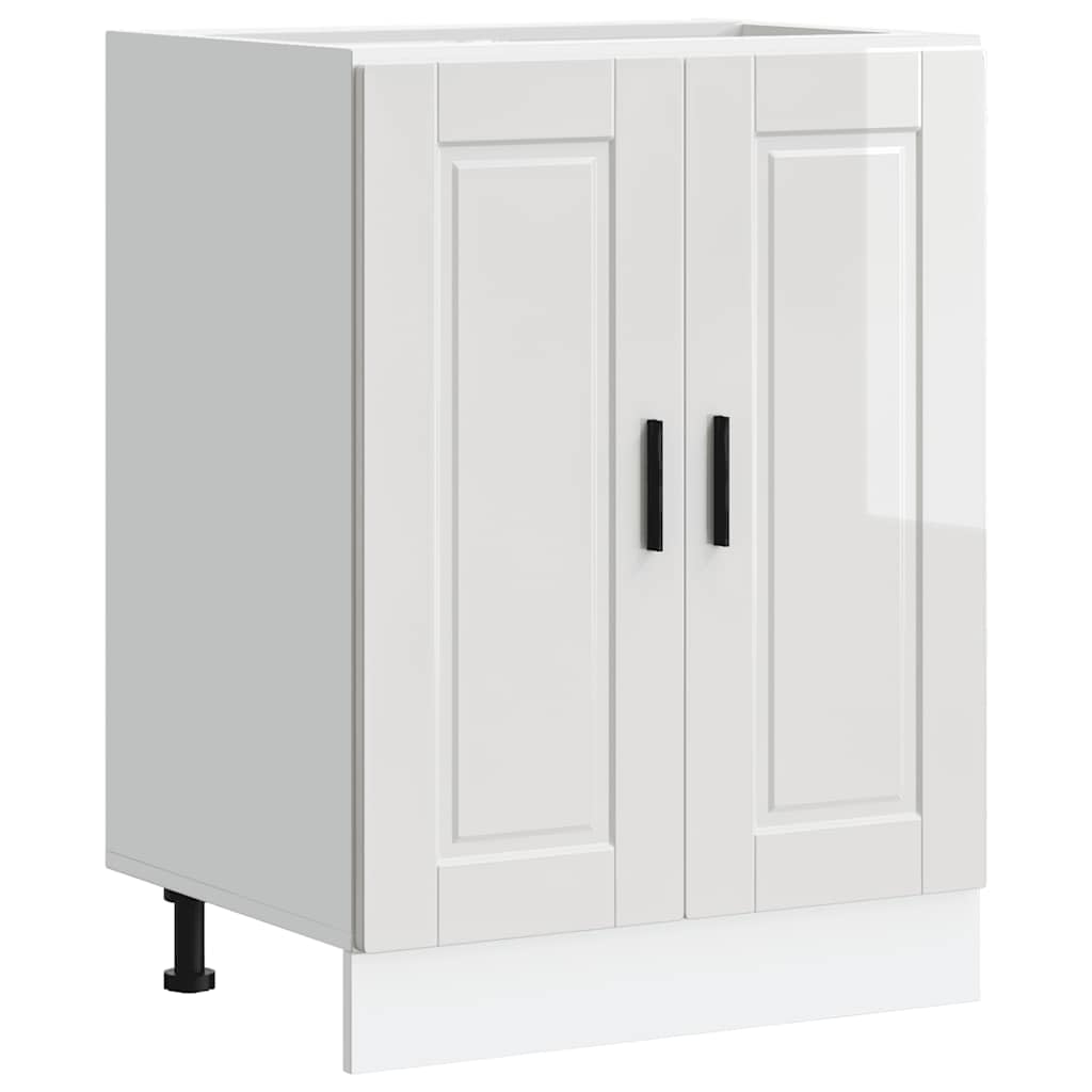 vidaXL Armoire de Cuisine Porto Blanc Brillant Bois ingénierie