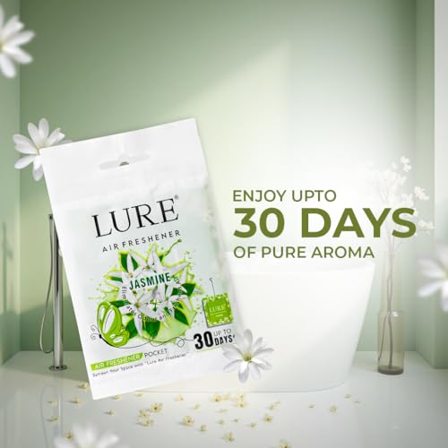 Image of LURE Gel Pocket Air Freshener For Bathroom, Toilet, Home | Germ Protection | Last Upto 30 Days - Jasmine 10 Gm (Pack Of 6)