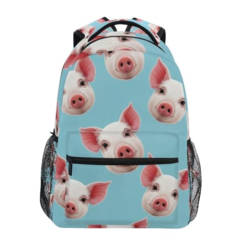 Sac à dos voyage enfant mignon cochon bleu rose pour des vacances et sorties en famille