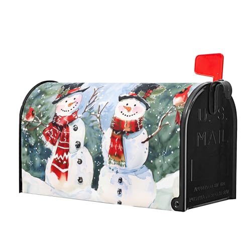 Kawani Winter Magnetic Mailbox Covers Christmas Snowman Trees Snow Mailbox Covers Magnetic Standard Size 21x18 Inch Winter Xmas Holiday Post Letter Box Cover for Garden Yard Decor