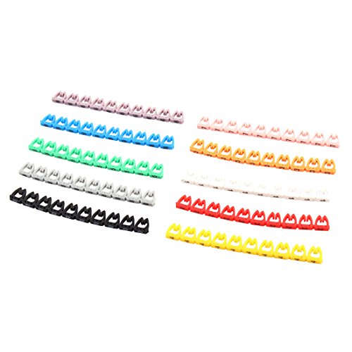 uxcell 10 PCS 0-9 Coded Clip-on Wire Markers C-Type Plastic Cable Identification Wire Cord Cable Marker Colorful Wire Numbering Marker Number Labels