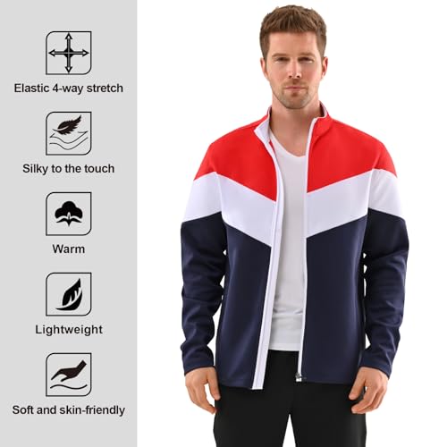Deolax 1042 Men Track Jacket Full Zip Up Light Outdoor Sweatshirt Fashion Long Sleeve Casual Golf Jackets thumb #3