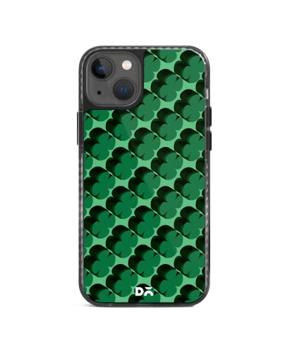 Image of DailyObjects Case for iPhone 14 Compatible with Mag-Safe Wireless Charging, Stride 2.0 Green Clover Slim Shockproof Back Cover with Inner Magnetic Ring