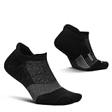 Feetures Merino 10 Max Cushion No Show Tab Ankle Socks - Wool Socks for Women & Men - Charcoal, L (1 Pair)