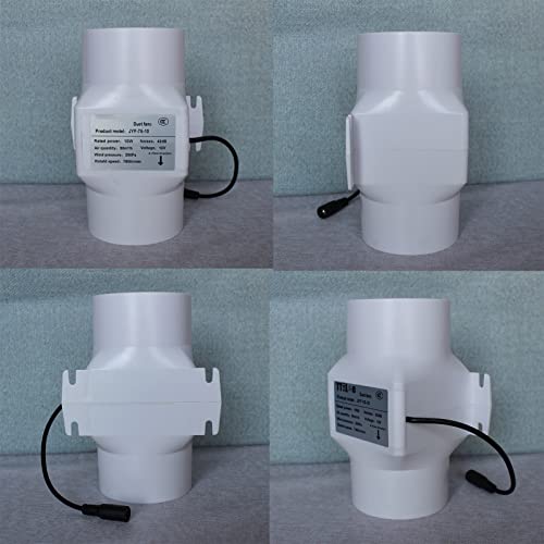 52Cfm Inline Duct Fan 3Inch 10W Filter Duct Air Circulator 12V Vent Blower Quiet Low Noise Air Circulator For Greenhouses Lockers Storage Rooms Hydroponics ( Color : A 3In/75Mm/10W , Size : A Power Su #TOP1