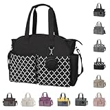 [Gtzbciv] 新しい手持ち、ショルダー、おむつバッグ、大容量多機能旅行母親と赤ちゃんの旅行アウトドアマザーバッグメッセンジャーバッグおしゃぶりホルダー付きユニセックス (ブラック)