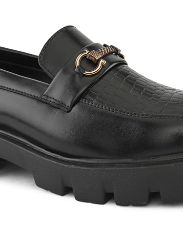 Image of STANPHORD Mens Loafers Stanphord Men's Slip On Loafers Shoes | Comfortable Lightweight Stylish Footwear for Casual, Formal TPZN 2231 Black-7