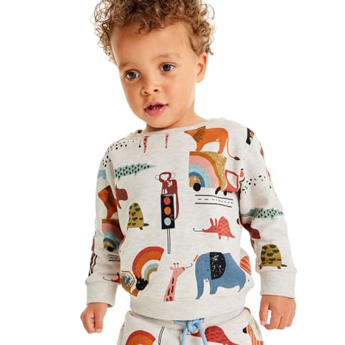Image of Popshion Toddler Boys Sweatshirt Cotton Lightweight Kids Winter Warm Sweater Crewneck Pullover Tops