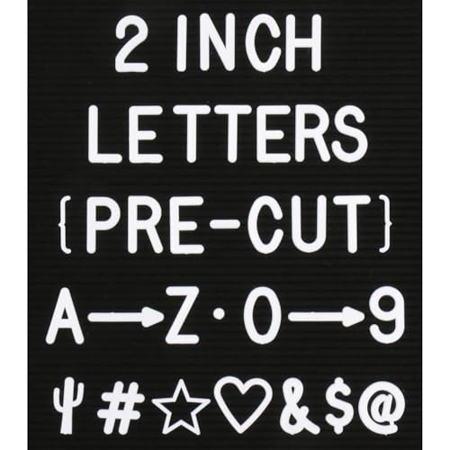 2 Inch Letters for Letter Board Letters Only, Large White Plastic Letters for Felt Letter Board Signs Accessories Big Pre-cut Letters 2” for Changeable Message Board Letterboard Letters 372 Characters