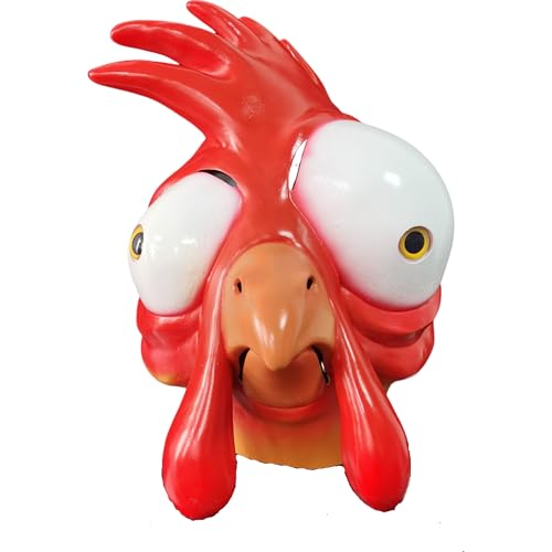 Xanmmdylum Cartoon Chicken Animal Cosplay Rooster Latex Hood Mask Halloween Cosplay Costume Mask Props Adult