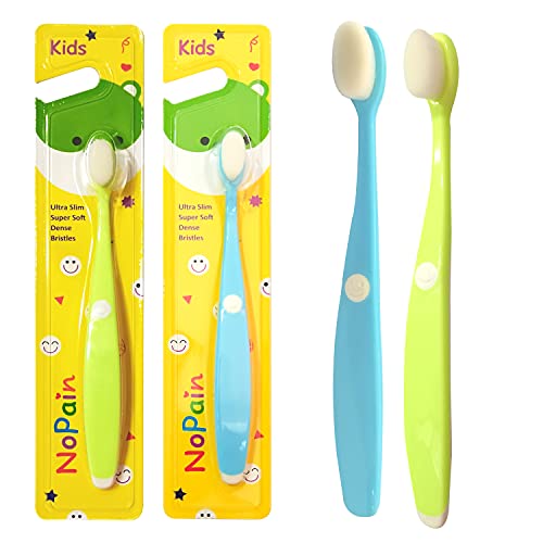 Kids Toothbrush – Kid Toothbrush by NoPain – Extra Soft Bristles Toothbrush for Kids 4-9 Years Old – Easy Grip Toothbrush – Prevent Gum Pain and Bleeding – Pack of 4 Toothbrushes for Kids