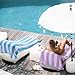 WILFA Extra Large Beach Towel - Oversized Mircofiber Beach Towel 40'' x 70'', XL Striped Lightweight Pool Towel, Big Cabana Swim Travel Towel for Adults Mens Women,Pink