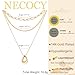 NECOCY Layered Necklaces for Women Stack Layering Stackable Stacked 14K Gold Plated Herringbone Choker Necklace Set Dainty Trendy Chain Pendant Necklace Paperclip Snake Jewelry