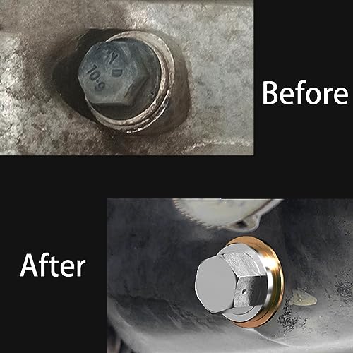 JNNJ Magnetische Ölablassschraube, Magnetische Dichtung Ölwannenablassmutter, Magnetische Ölwannenwanne Aus Rücklaufablassschraube Adapter Mit Dichtungen(M14x1.5)