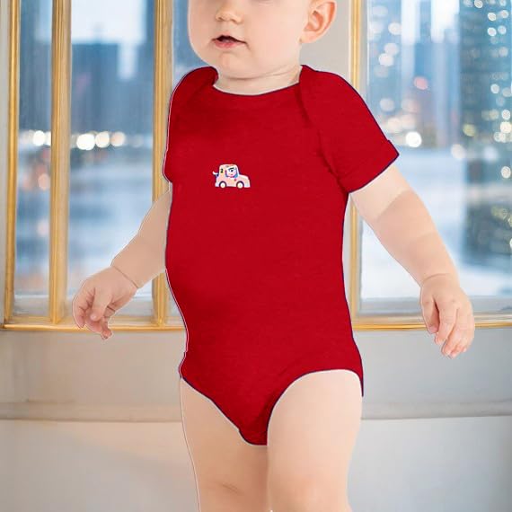 Image of VParents Rompers for New Born Baby Girl & Boy (Pack of 3), 100% Cotton Half Sleeve Romper /Bodysuit /Jumpsuit /Onesies /Sleepsuit For Infants & Toddlers, Comfortable Daily Wear Clothes For Babies