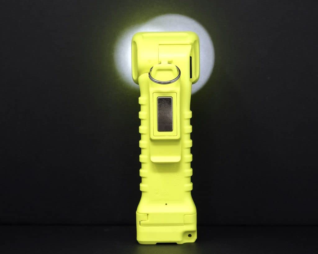PELI 3415MZ0 Linterna LED Premium con cabezal articulado y clip magnético para una iluminación manos libres, Para uso industrial, Certifación ATEX Zona 0, Sumergible IPX8, 329 Lúmenes, Color: Amarillo