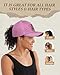 Flafens Women Pony Hats High Ponytail Baseball Caps - Cotton Vintage Washed Distressed Retro Sports Graphic Cute Fashion Summer Adjustable Criss Cross Trucker Hat for Ladies Girls, Castle Bowknot