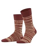 FALKE Herren Sensitive Rooted Schurwolle Baumwolle halbhoch mit Muster gestreift 1 Paar Socken, Rot (Rust 8214), 39-42