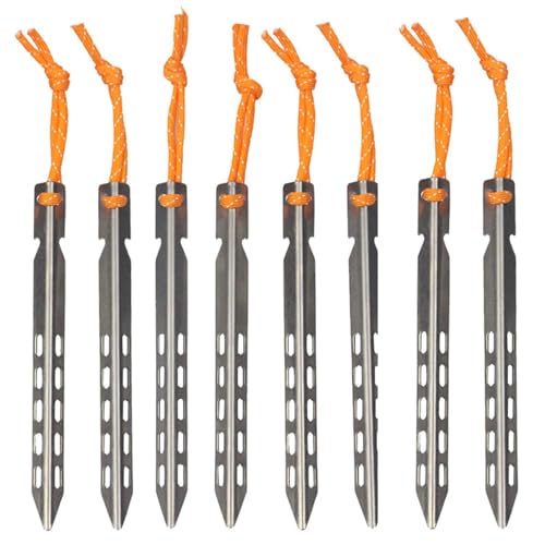 Piquetas de titanio para tienda de campaña ultraligeras en forma de V de 16 cm para camping