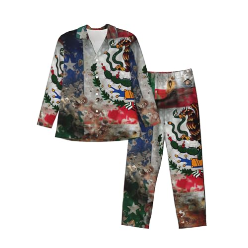 Pyjama homme drapeau américain mexicain vêtement de nuit deux pièces contre le froid