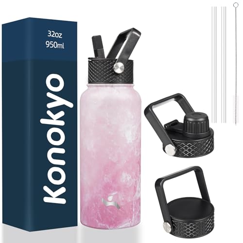 Image of Konokyo 32 oz Insulated Stainless Steel Water Bottle with Straw Lid