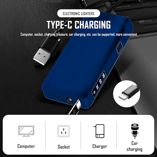 Encendedor eléctrico recargable SKRFIRE azul miniatura 4