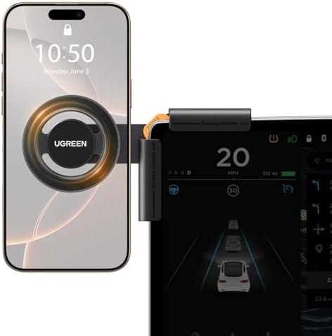 UGREEN Phone Holder for Tesla Model 3 Y Magsafe Car Mount Magnetic Phone Holder Strongest Magnet Power Compatible with iPhone 16 15 14 13 Plus Pro Max Series