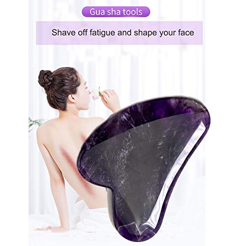 Gua Sha plaque de grattage massage du visage améthyste pierre de jade naturel