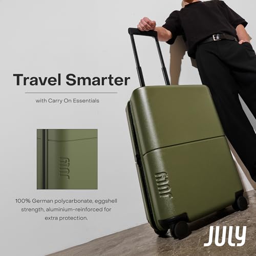 Carry On Essential - 20" Airline Approved Carry On Luggage with Wheels, Travel Suitcase for Men & Women - Premium Rolling Suitcase, TSA Lock, Polycarbonate Shell, Spinner Wheels - Moss4