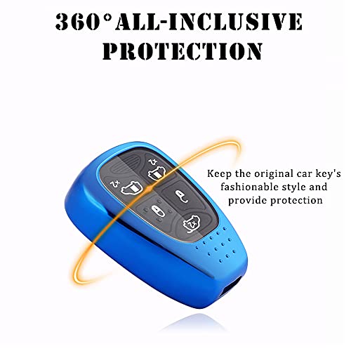 Sanrily 1Pcs Key Fob Cover For Chrysler 300 200 Sebring For Dodge Avenger Keyless Entry Remote Keychain Holder Soft Tpu Full Protection Key Case Shell For Jeep Liberty Blue #TOP4