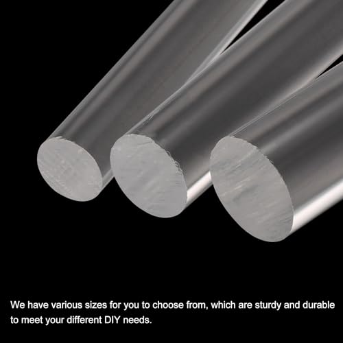 Image of MECCANIXITY 2pcs Acrylic Round Rods 25 /32 inch x 10 inch Clear Acrylic Dowel Rods Sticks Plastic Sticks Strip for DIY Crafts Lighting Gardening Decoration - 20mm x 250mm