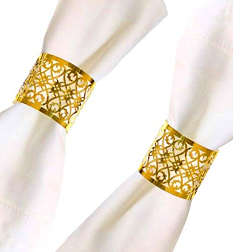 zorpia Premium Napkin Rings Set of 24 for Table Settings Decoration, Dinner Parties, Weddings, Special Events and Catering Services (Gold, 24 Pieces)